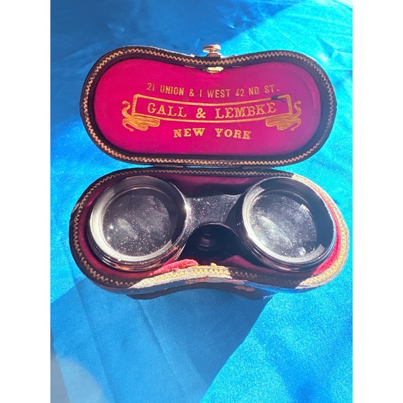 Antique Gall & Lembke NY Opera Glasses Vintage French Binoculars with Case